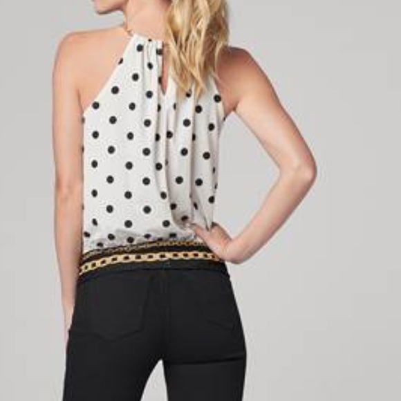 Black and white Polka Dot with Chain Detail Top size M Brand New - Picture 2 of 6